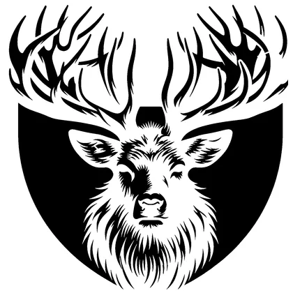 Deer stag with impressive antlers — free printable stencil