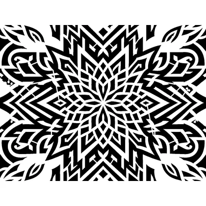 Intricate snowflake geometric pattern — free printable stencil