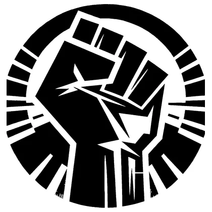Raised fist protest art — free printable stencil