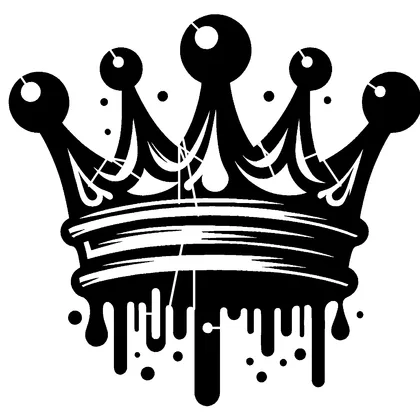 Crown with dripping paint — free printable stencil