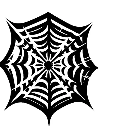 Spider web corner pattern — free printable stencil
