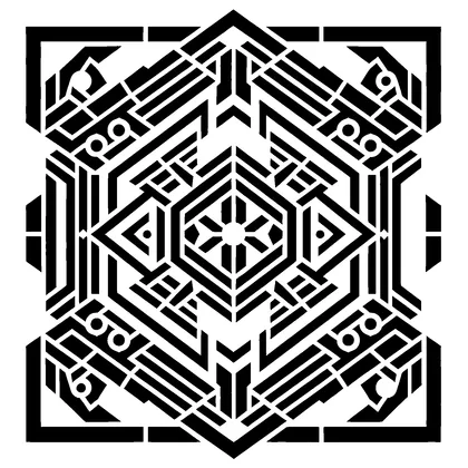 Metatron Cube geometric pattern — free printable stencil