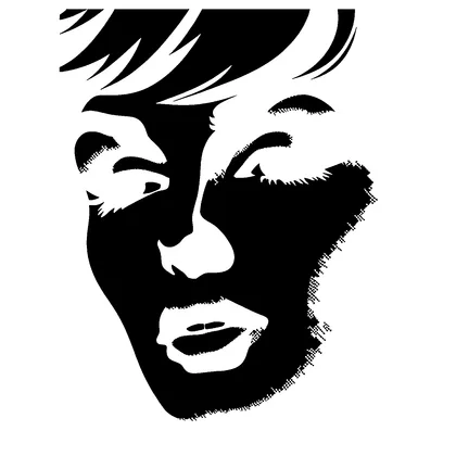 Warhol multi-tone pop art face — free printable stencil