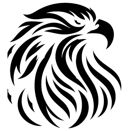 Eagle head in profile — free printable stencil