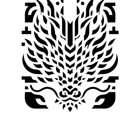 Dragon head facing forward — free printable stencil