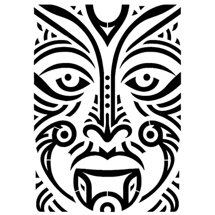 Maori ta moko face pattern — free printable stencil
